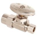 1/2 x 3/8 in. Solvent Weld x OD Compression Knurled Straight Supply Stop Valve in Satin Nickel