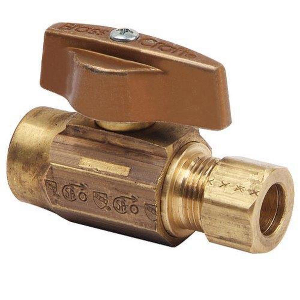 BrassCraft Rough Brass Sweat x OD Compression Lever Handle Straight Supply Stop Valve in Rough Brass 
