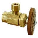 1/2 x 1/4 in. Sweat x OD Compression Knurled Oval Handle Angle Supply Stop Valve in Rough Brass