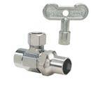 1/2 in x 3/8 in Oval Handle Angle Supply Stop Valve in Polished Chrome