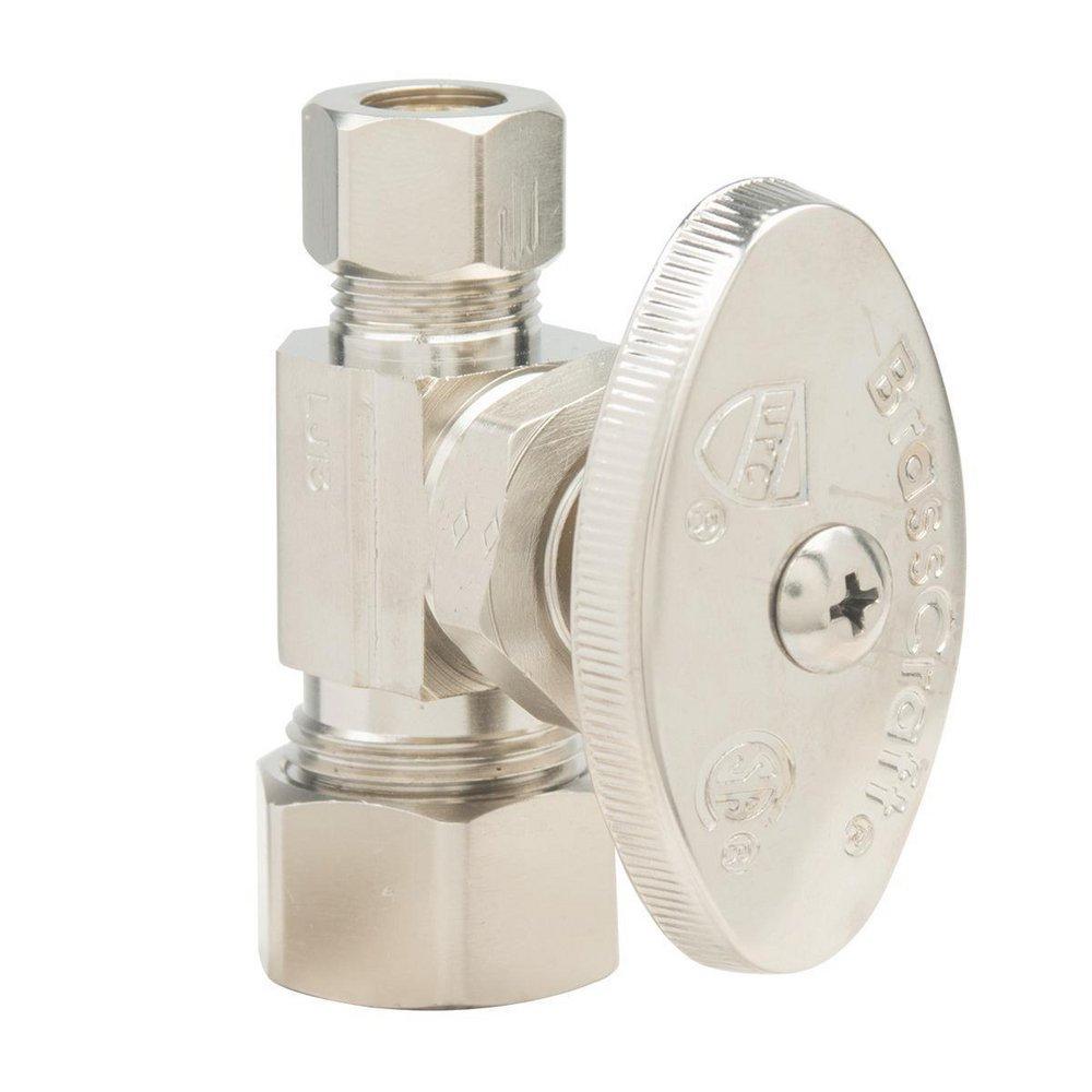 BrassCraft Oil Rubbed Bronze Compression x OD Compression Knurled Oval Handle Straight Supply Stop Valve in Oil Rubbed Bronze 