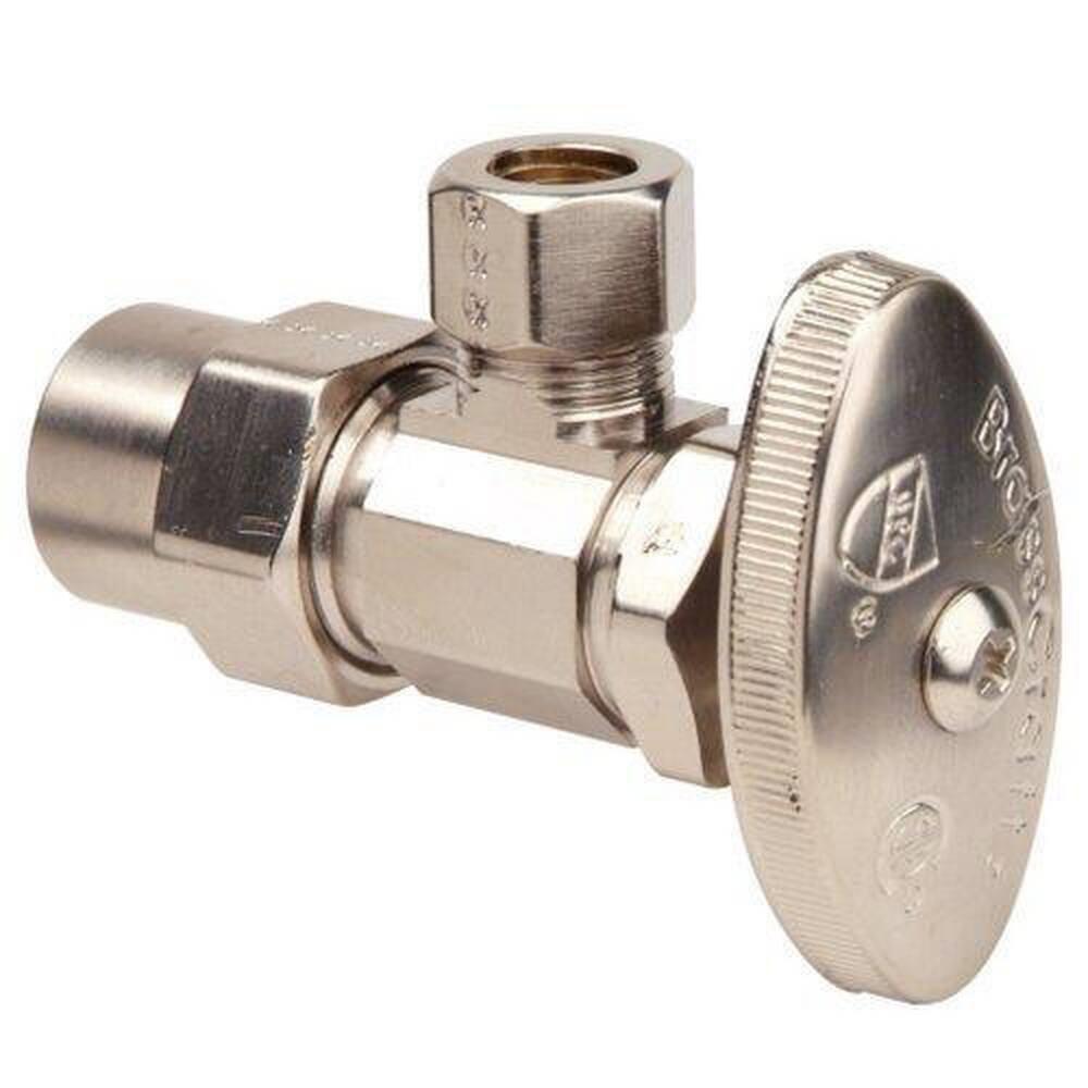 BrassCraft Satin Nickel Solvent Weld x OD Compression Knurled Oval Handle Angle Supply Stop Valve in Oil Rubbed Bronze 