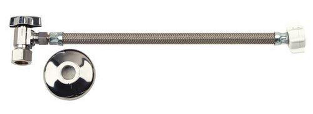 BrassCraft Polished Chrome Toilet 1/2 x 3/8 x 12 in. Supply Kit 