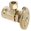 1/2 x 3/8 in. FIPT x OD Compression Knurled Oval Handle Angle Supply Stop Valve in Polished Brass