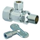 1/2 in x 3/8 in Loose Key Handle Angle Supply Stop Valve in Polished Chrome