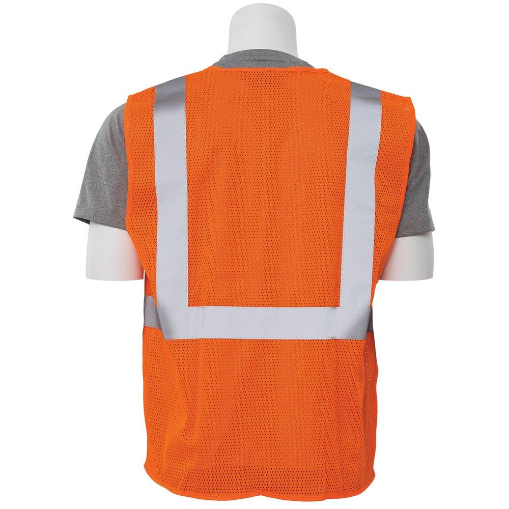 ERB Safety Hi-Viz Orange Safety Vest with Hook and Loop Closure in Hi-Viz Orange 