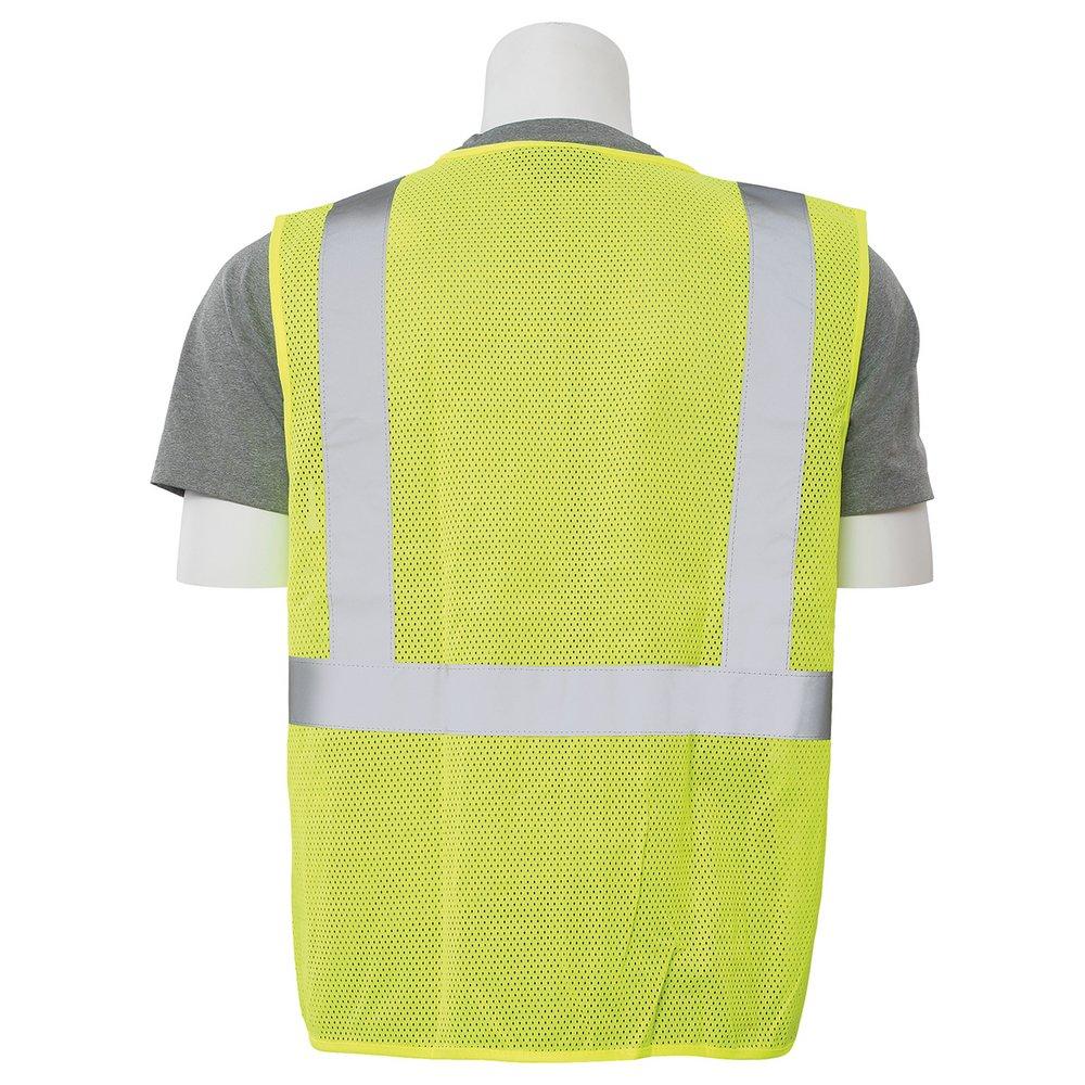 ERB Safety Hi-Viz Lime Safety Vest with Hook and Loop Closure in Hi-Viz Lime 