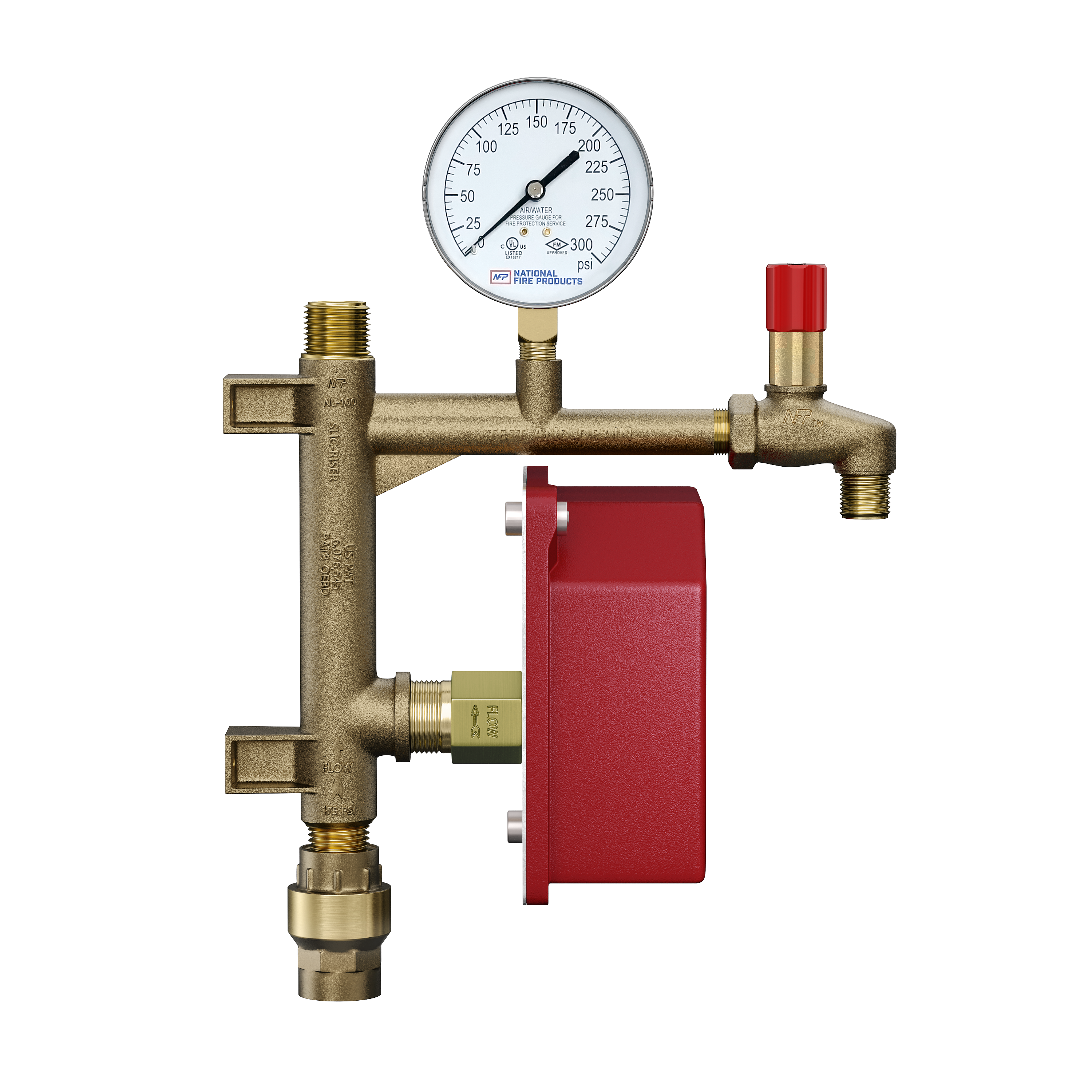 National Fire Products Cast Brass Male Threaded Inline Check Valve, Pressure Relief Valve and Retard 