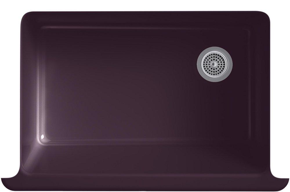 KOHLER White 32-11/16 x 21-9/16 in Cast Iron Single Bowl Farmhouse Kitchen Sink for Apron Front or Undermount Installation 