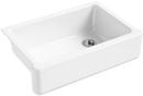 32-11/16 x 21-9/16 in Cast Iron Single Bowl Farmhouse Kitchen Sink for Apron Front or Undermount Installation in White