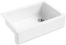 32-11/16 in. Undermount Farmhouse Cast Iron Single Bowl Kitchen Sink in White