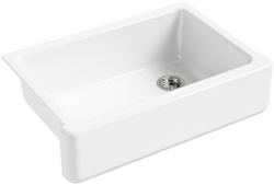 32-11/16 in. Undermount Farmhouse Cast Iron Single Bowl Kitchen Sink in White