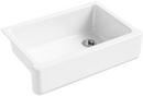 KOHLER White 32-11/16 x 21-9/16 in. No Hole Cast Iron Single Bowl Undermount Kitchen Sink 