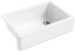 32-11/16 in. Undermount Farmhouse Cast Iron Single Bowl Kitchen Sink in White