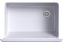 KOHLER White 32-11/16 x 21-9/16 in. No Hole Cast Iron Single Bowl Undermount Kitchen Sink 