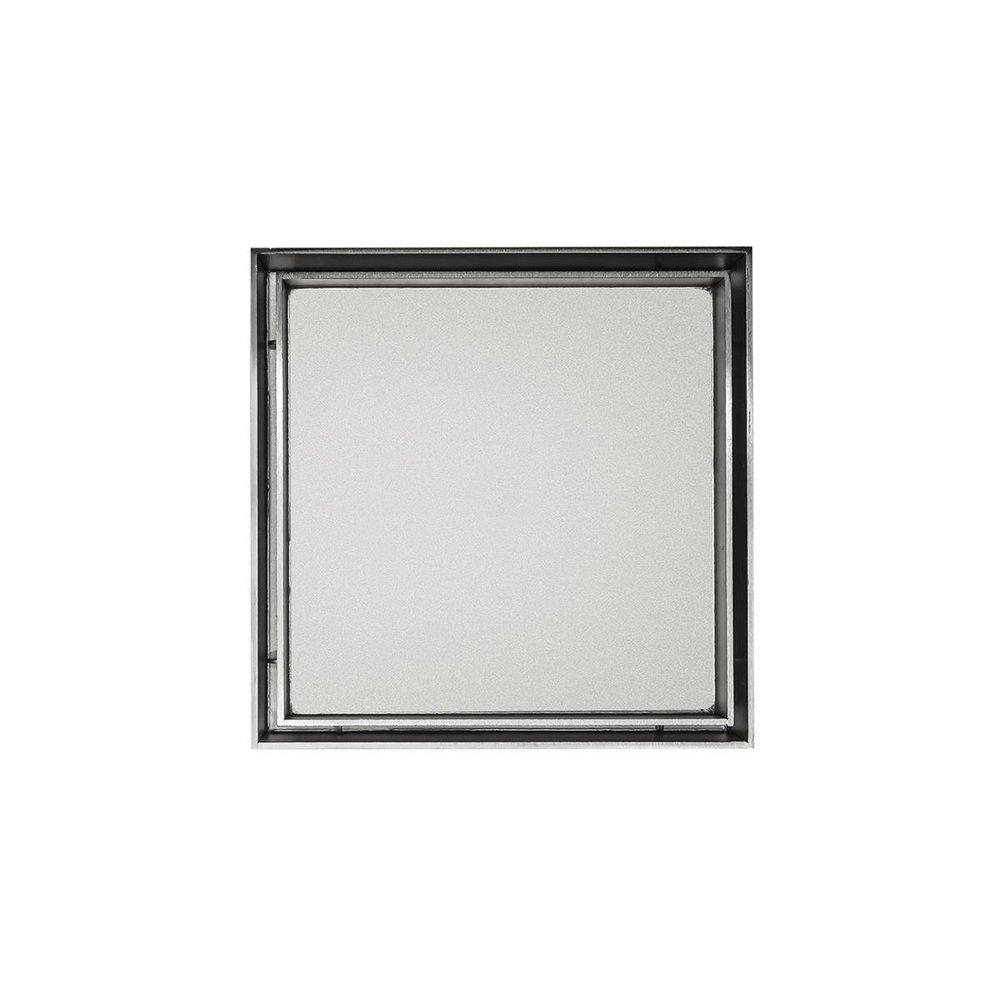 Infinity Drain Satin Stainless 3 in. No Hub Cast Iron Shower Drain with 5 in. Grate 