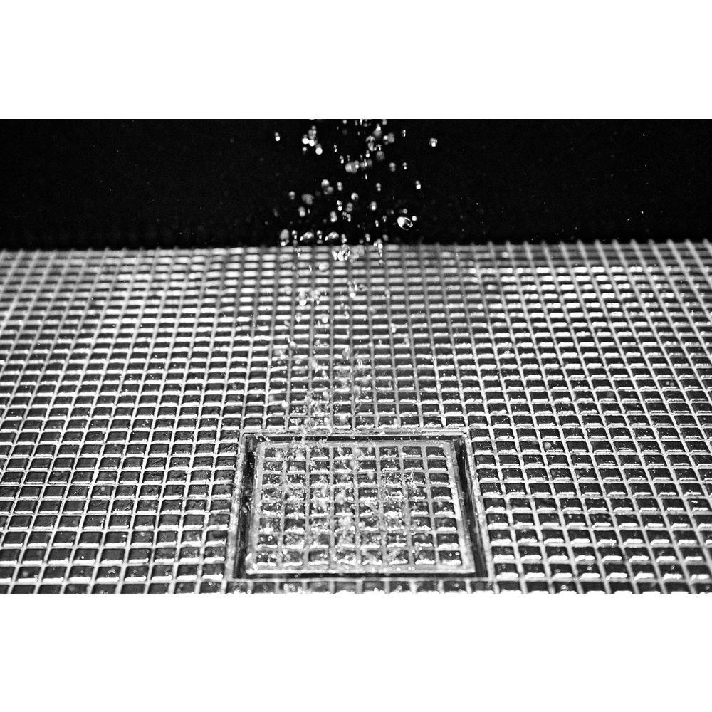 Infinity Drain Satin Stainless 3 in. No Hub Cast Iron Shower Drain with 5 in. Grate 