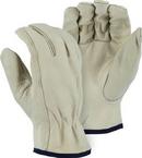 M Size Grain Cowhide Leather Reusable Driver Glove in Beige