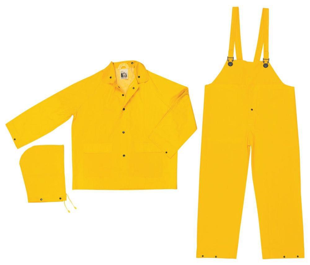 MCR Safety Yellow 3-Piece .35MM PVC Rainsuit 