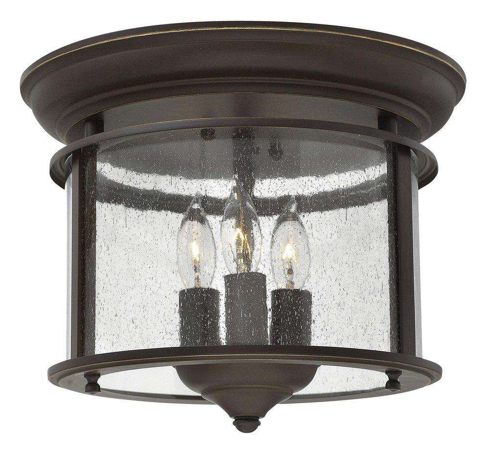 Hinkley Olde Bronze 40W 3-Light Medium E-26 Base Flushmount Ceiling Fixture 