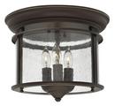 3-Light Ceiling Light Fixture with Clear Seedy Panel Glass in Oil Rubbed Bronze