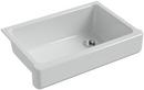 32-1/2 x 21-9/16 in. Cast Iron Single Bowl Farmhouse Kitchen Sink with Short Apron in Ice™ Grey