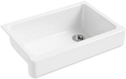 32-1/2 in. Undermount Farmhouse Cast Iron Single Bowl Kitchen Sink in White
