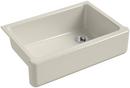 32-11/16 x 21-9/16 in Cast Iron Single Bowl Farmhouse Kitchen Sink for Apron Front or Undermount Installation in Sandbar