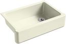 32-11/16 x 21-9/16 in Cast Iron Single Bowl Farmhouse Kitchen Sink for Apron Front or Undermount Installation in Cane Sugar™