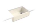 32-11/16 x 21-9/16 in Cast Iron Single Bowl Farmhouse Kitchen Sink for Apron Front or Undermount Installation in Almond