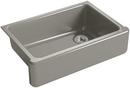 KOHLER Cashmere 32-11/16 x 21-9/16 in Cast Iron Single Bowl Farmhouse Kitchen Sink for Apron Front or Undermount Installation 