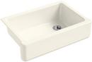 32-11/16 x 21-9/16 in Cast Iron Single Bowl Farmhouse Kitchen Sink for Apron Front or Undermount Installation in Biscuit