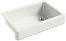 32-1/2 x 21-9/16 in. Cast Iron Single Bowl Farmhouse Kitchen Sink with Short Apron in Sea Salt