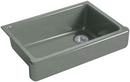 KOHLER Basalt 32-1/2 x 21-9/16 in. Cast Iron Single Bowl Farmhouse Kitchen Sink with Short Apron 