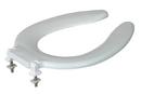 Plastic Elongated Open Front Toilet Seat in White
