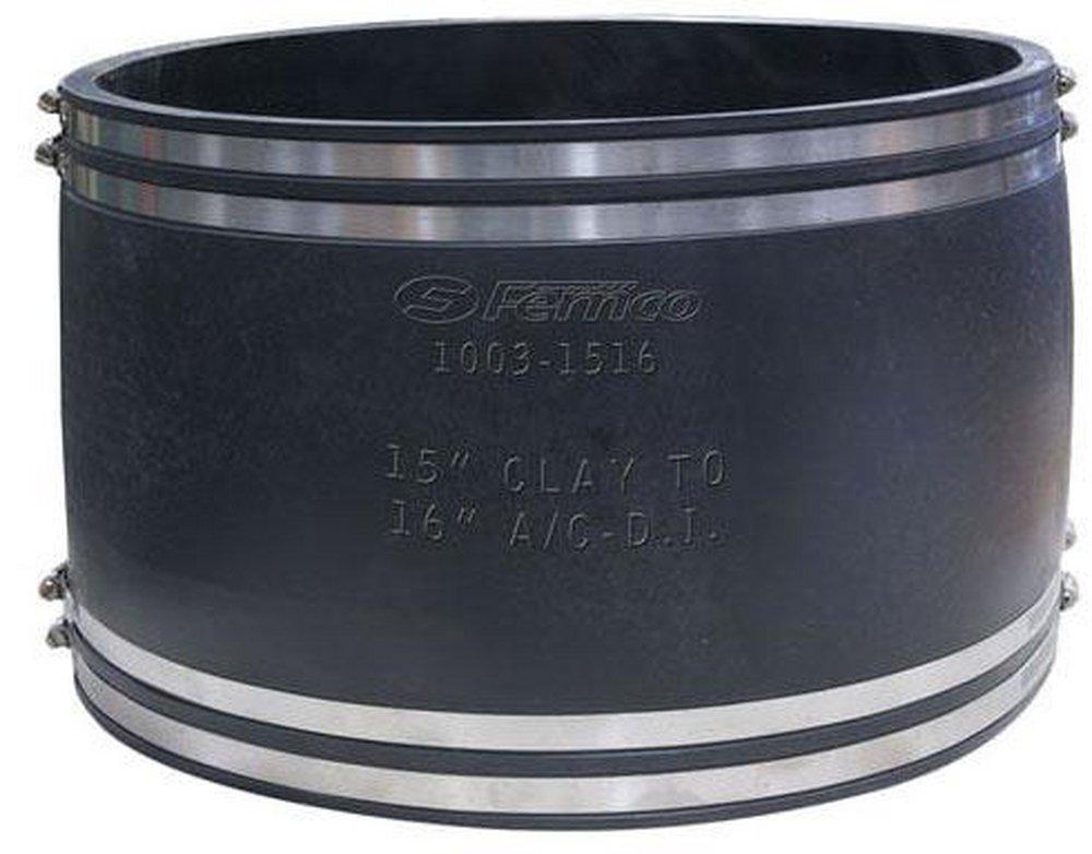 Fernco Clay x Asbestos Cement Fiber and Ductile Iron Flexible Coupling 