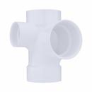 White PVC DWV Sanitary Tee with 2 