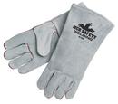 Large Leather Welder Gloves in Grey