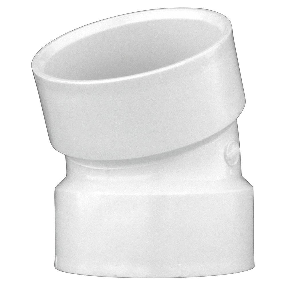White PVC DWV 22-1/2° Elbow 
