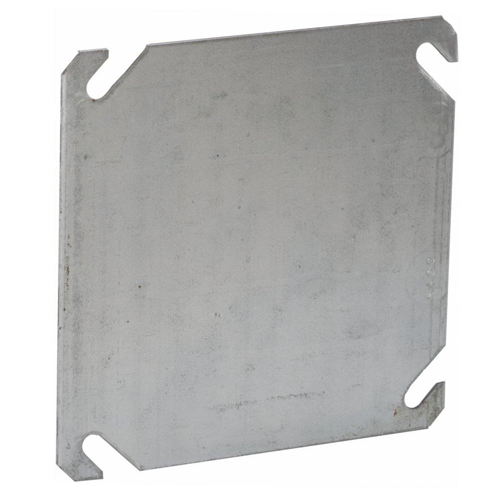 RACO Grey Pre-Galvanized Steel Square Flat Blank Cover 