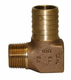 1 x 3/4 in. Barbed x MNPT 90 Degree Bronze Reducing Elbow