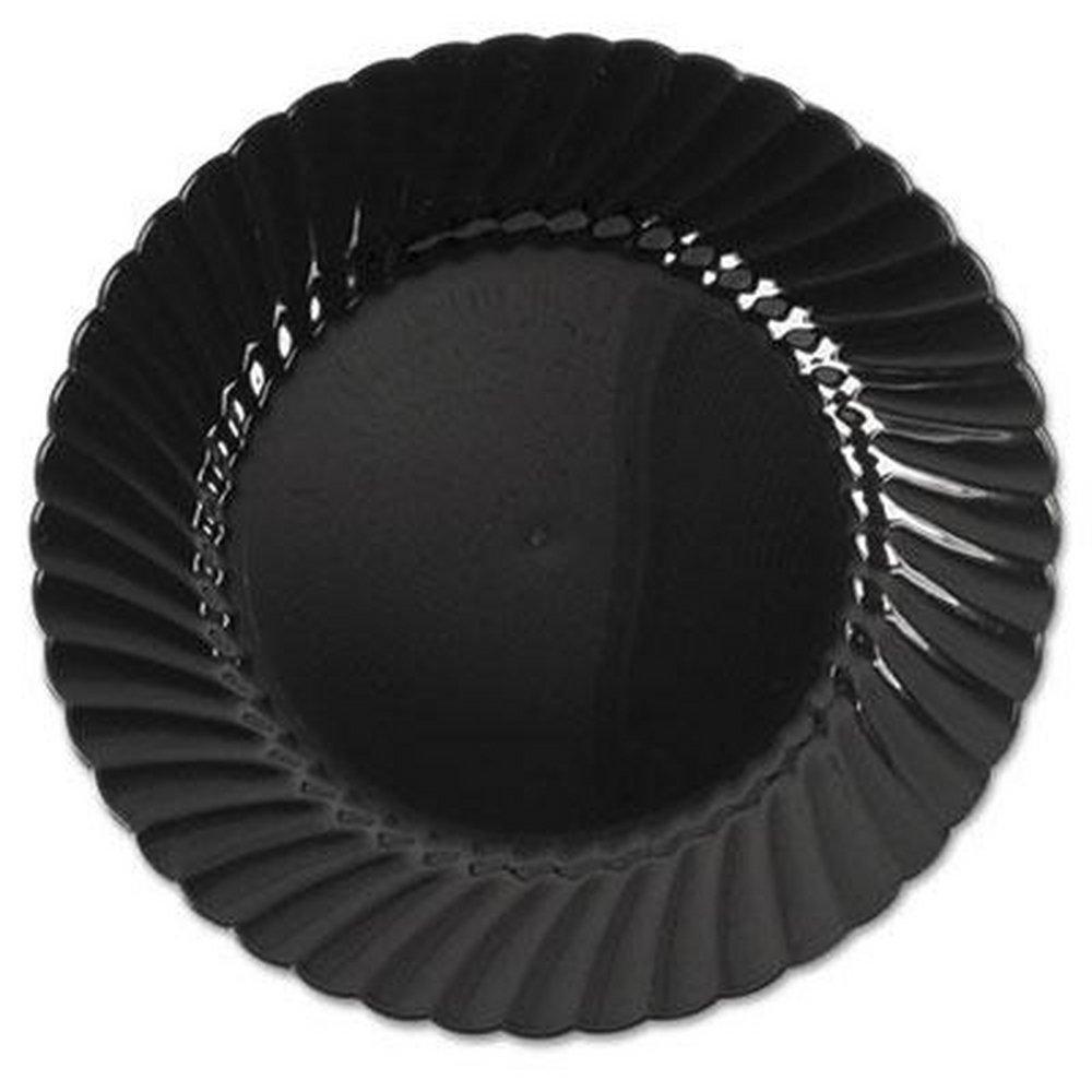 Black 6 in. Plastic Dinner Plate (Case of 18) 