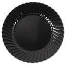 Black 6 in. Plastic Dinner Plate (Case of 18) 