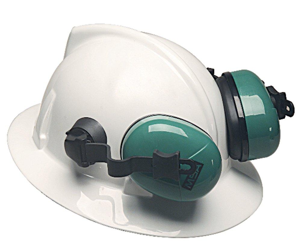 MSA Safety Company Green Full Brim Hat Muff Ear Protection 