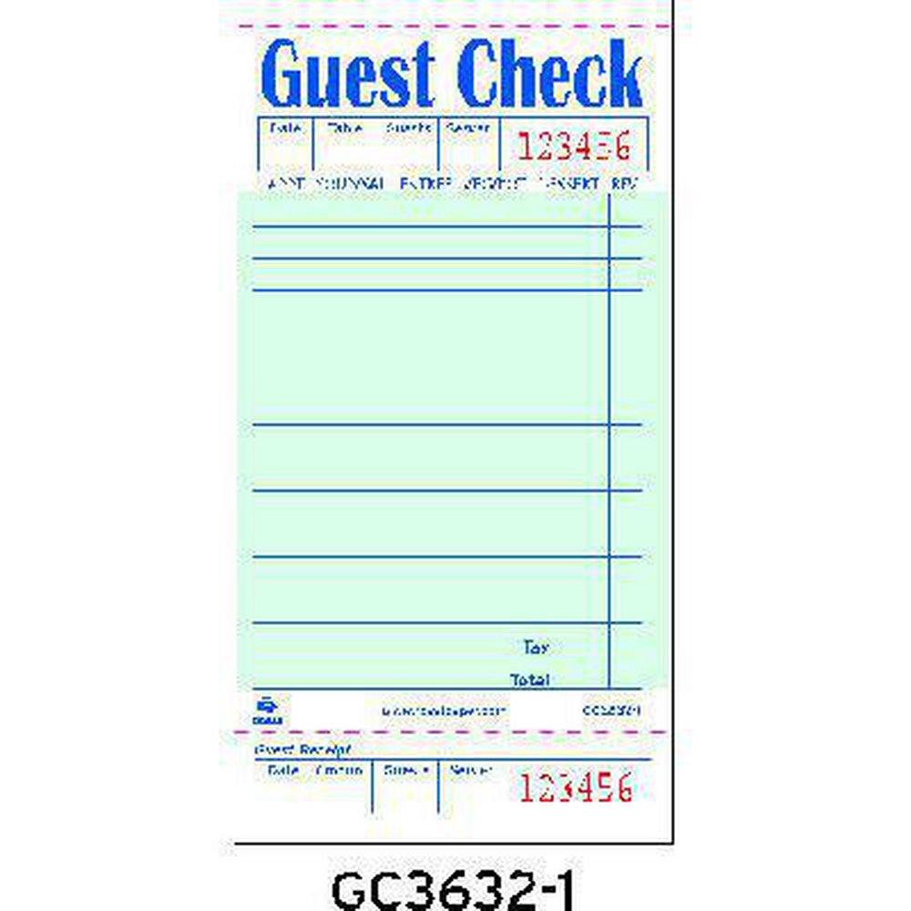 AmerCareRoyal Green 15 Lines Guest Check (Case of 50) 