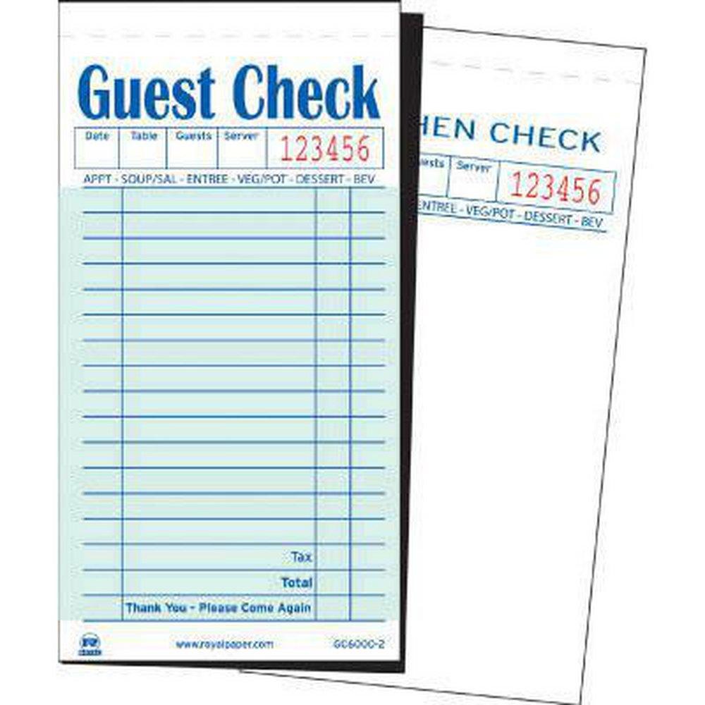 AmerCareRoyal Green 17 Lines Guest Check (Case of 50) 