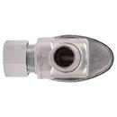SharkBite&reg; Chrome Plated Barbed x OD Compression Oval Handle Angle Supply Stop Valve in Chrome Plated 