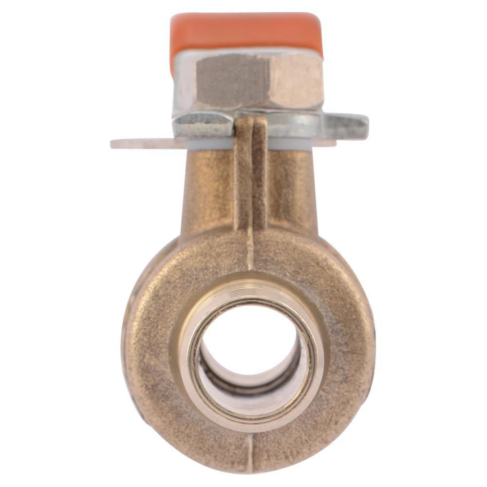 SharkBite&reg; Natural Brass DZR Brass Full Port PEX Barbed 200# Ball Valve 