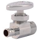 SharkBite&reg; Chrome Plated Barbed x MPT Oval Handle Straight Supply Stop Valve in Chrome Plated 