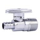1/2 in. Barbed x MPT Oval Handle Straight Supply Stop Valve in Chrome Plated